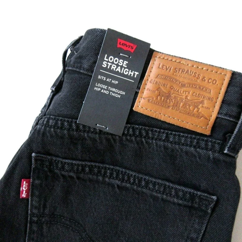 NWT Levi's Loose Straight in Black Soul Tencel Cotton Jeans 27 x 28 $108